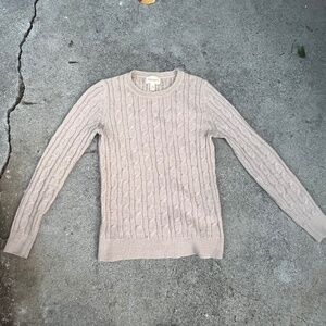100% Alpaca cable knit sweater Banana republic xs s extra small ecru beige creme